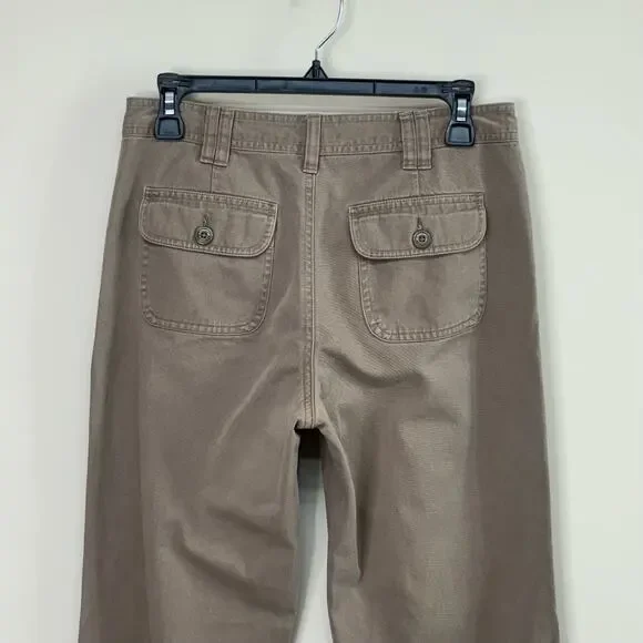 Vintage‎ Bass | 100% Cotton Y2K Khaki Ankle Pants Mid-Rise Straight Leg Size 4 - Picture 6 of 8